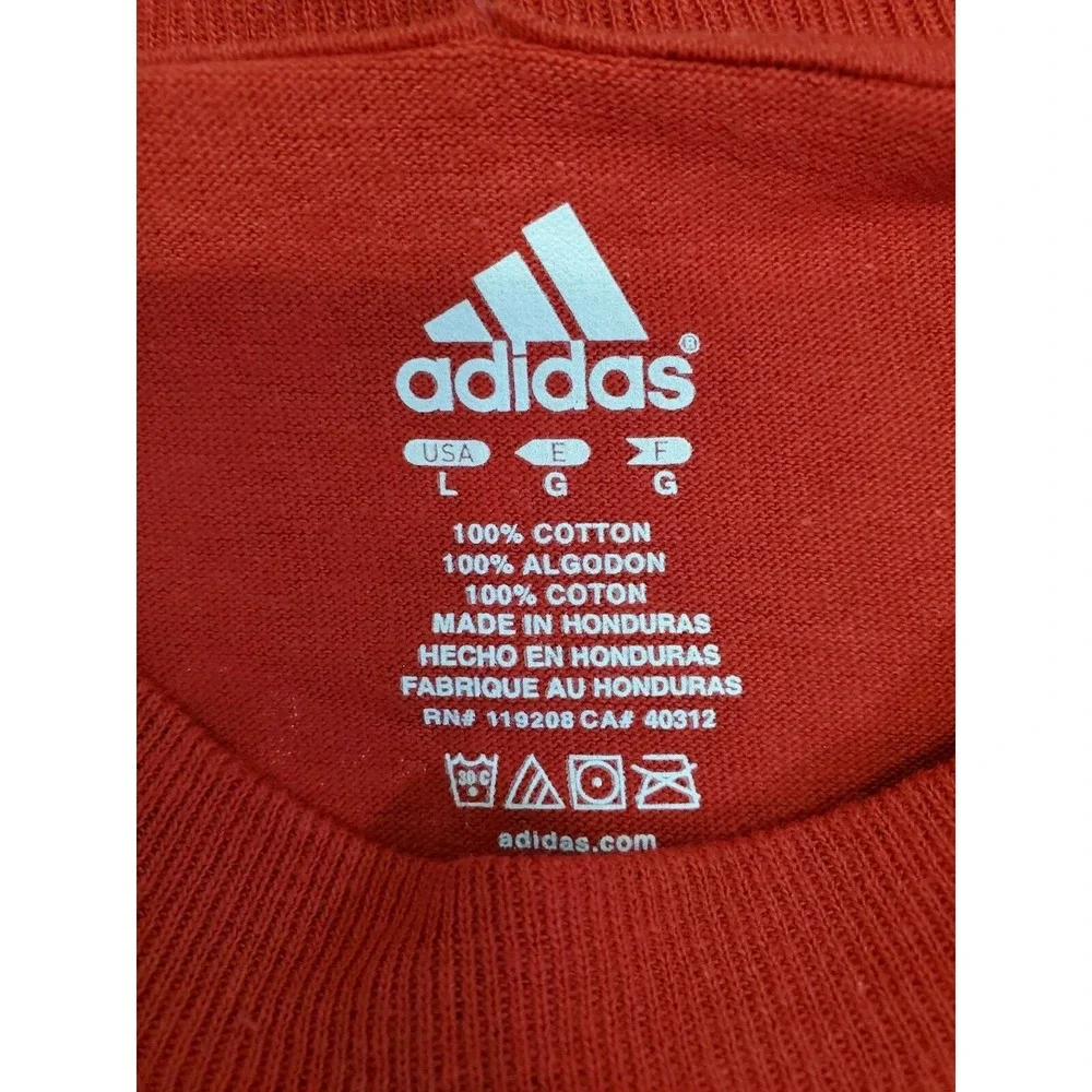 Adidas Men's Large Nebraska Cornhuskers Short Sleeve Cotton T‑Shirt Tee Shirt NW